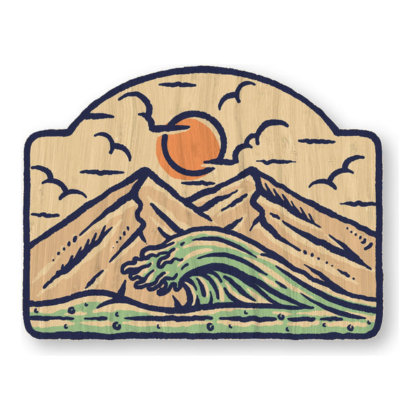 Mountains to the Ocean bamboo sticker made in Hawaii