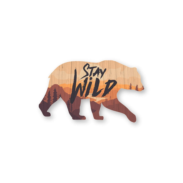Stay Wild bamboo sticker made in Hawaii