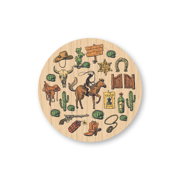Cowboy Icons bamboo sticker made in Hawaii