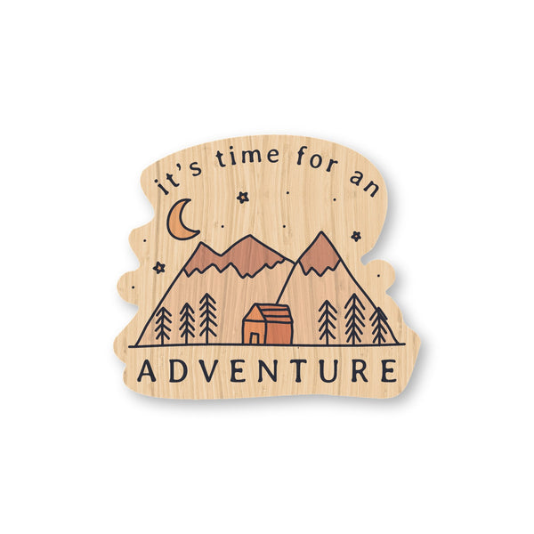 It's Time for an Adventure bamboo sticker made in Hawaii
