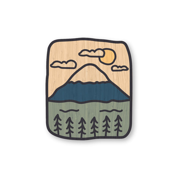Mt. Fuji bamboo sticker made in Hawaii
