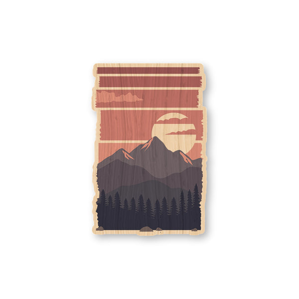 Mountains and Red Sky
