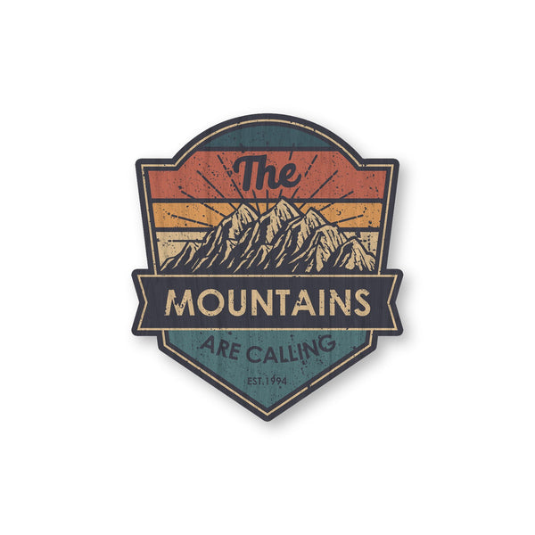 The Mountains are Calling bamboo sticker made in Hawaii