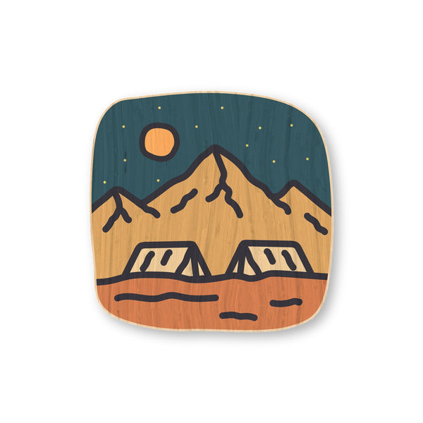 Two Tents Mountains bamboo sticker made in Hawaii