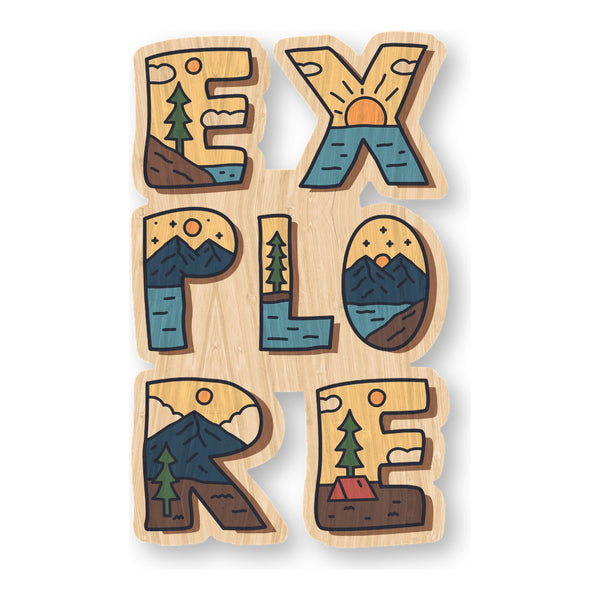 EXPLORE bamboo sticker made in Hawaii