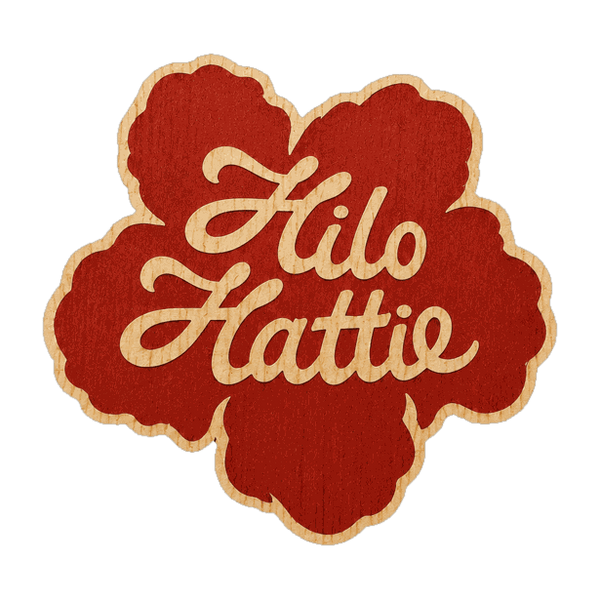 Custom bamboo sticker sample — Hilo Hattie